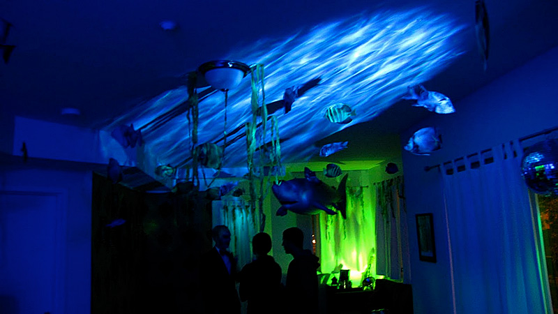 Spooky underwater Halloween party lighting