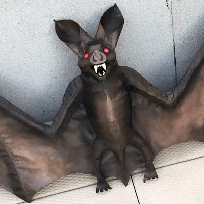 Paper mache giant bat decoration by Manning Krull