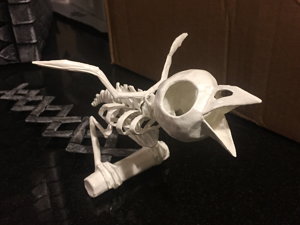 Bird skeleton - spray painted white