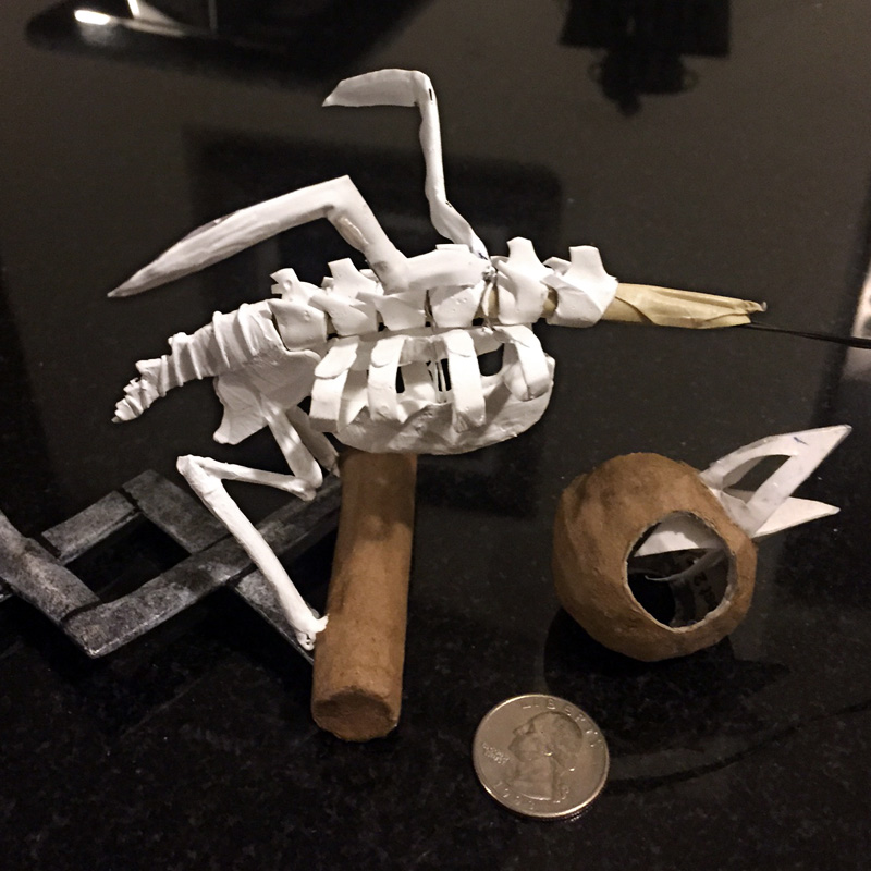 Making the bird skeleton for my cuckoo clock mask