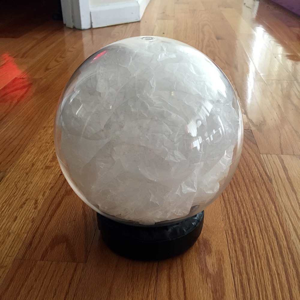 Crystal ball with wax paper texture