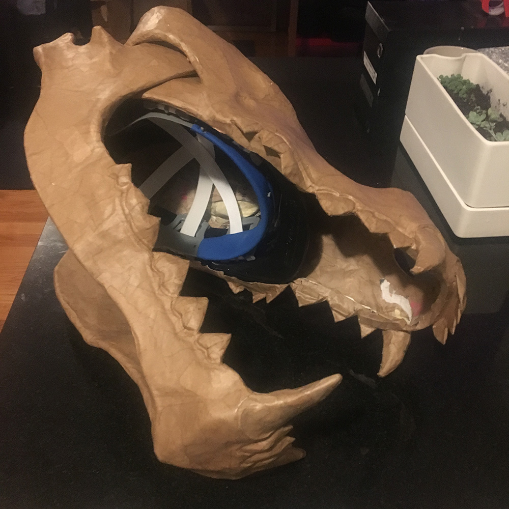 Wolf skull mask - interior view