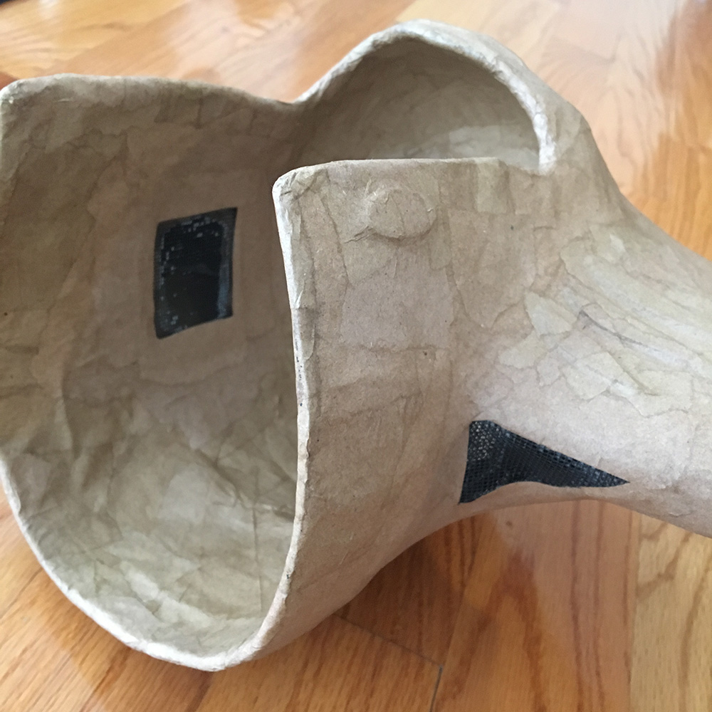 Avatar of Woe cosplay helmet - adding holes with screen for sound and air circulation