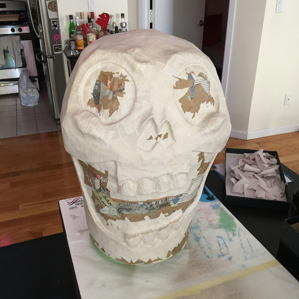 Axe Man skull mask - paper mache finished
