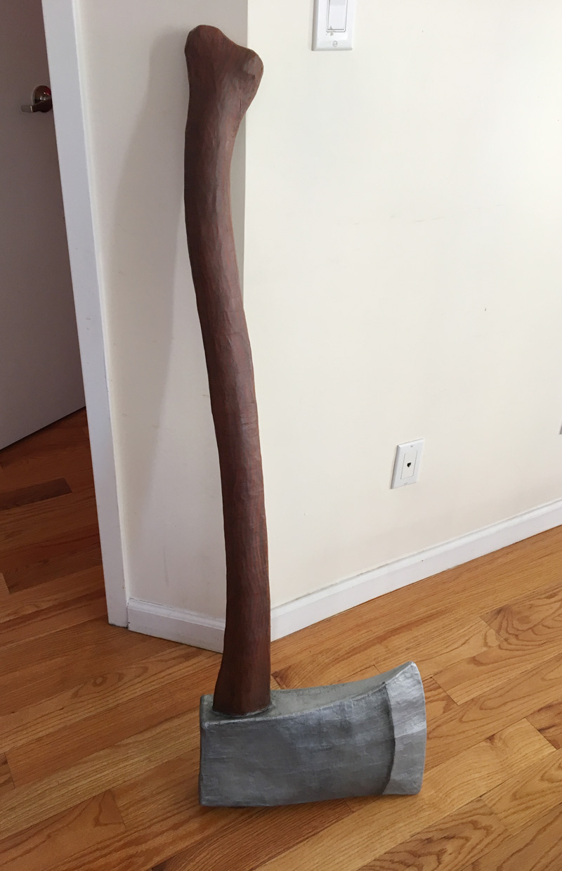 Paper mache axe - finished!