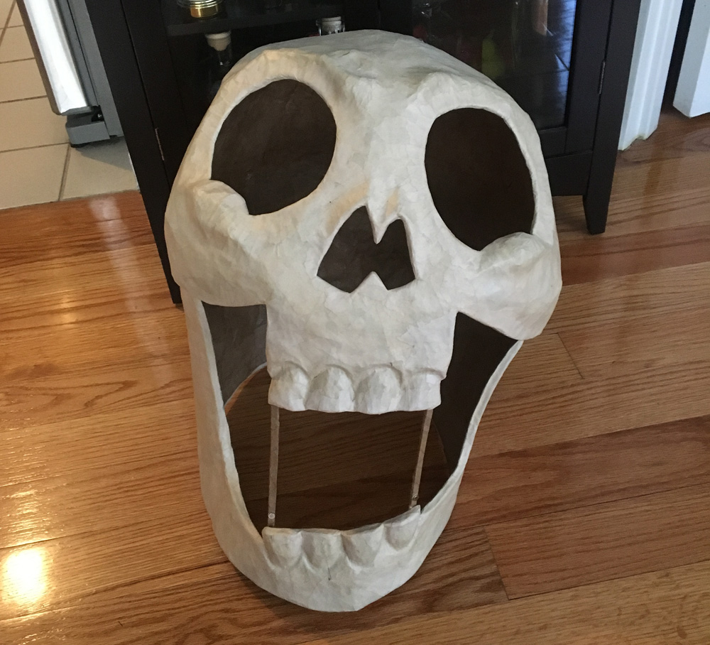 Axeman skull mask - paper mache done