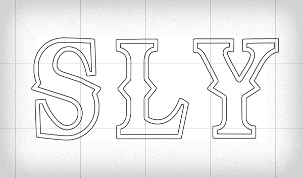 SLY skull sculpture - designing the letters