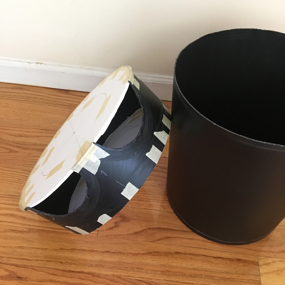 Foam gears mask - cutting out the trash can