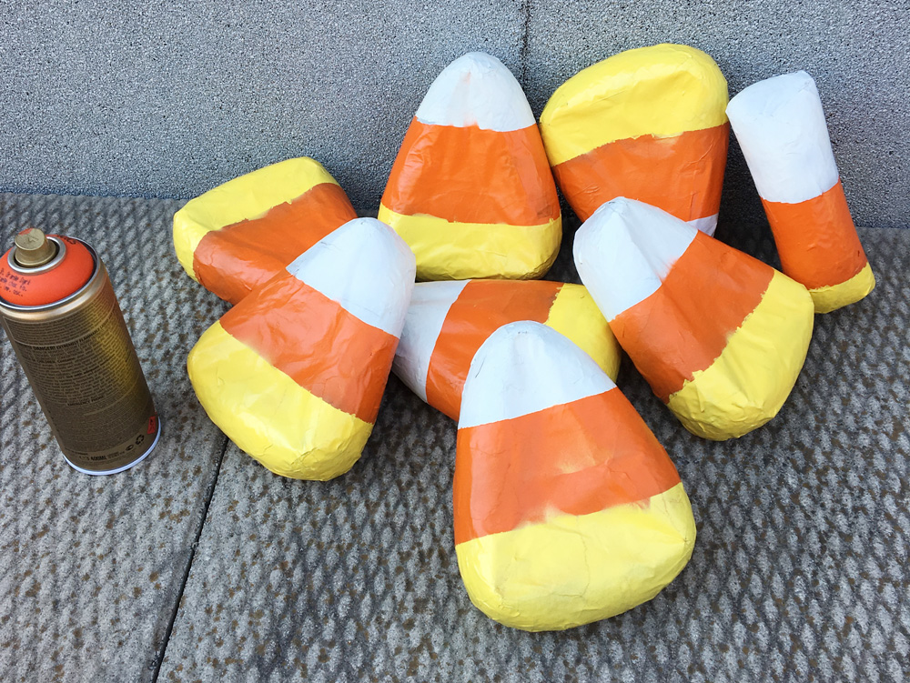 Giant candy corn decorations - finished!