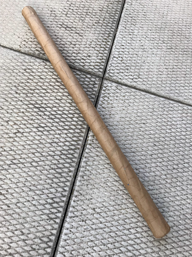 Paper mache giant lollipop - making the stick