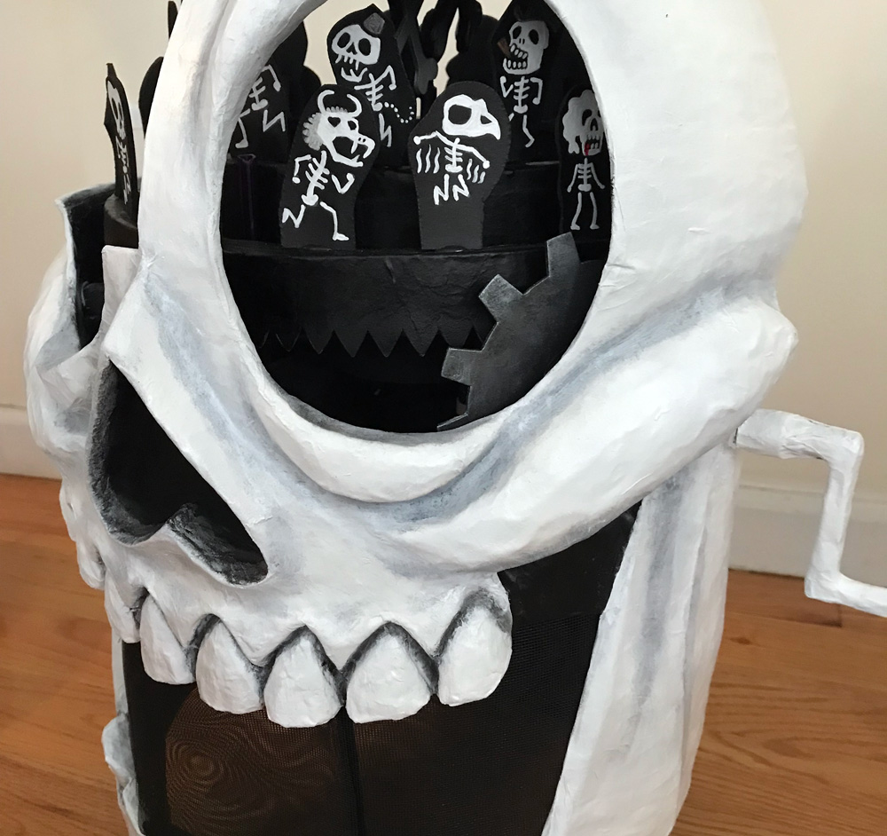 Paper mache skull mask