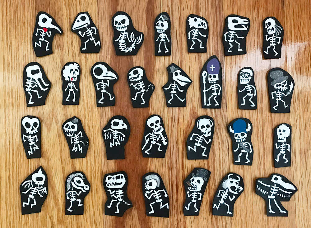 Tiny skeletons - painted