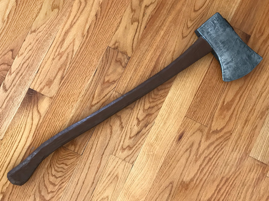 Paper mache axe - finished!