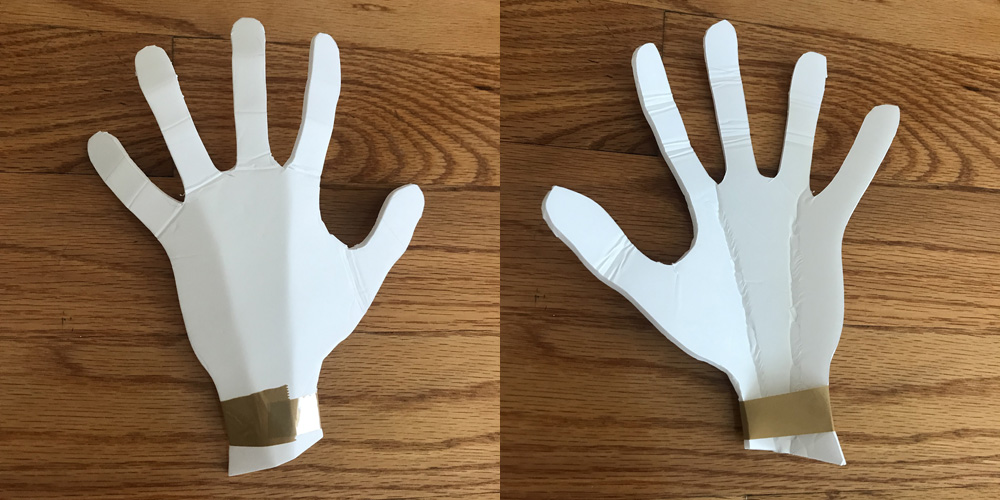 Paper mache Freddy Krueger glove prop - bending the joints