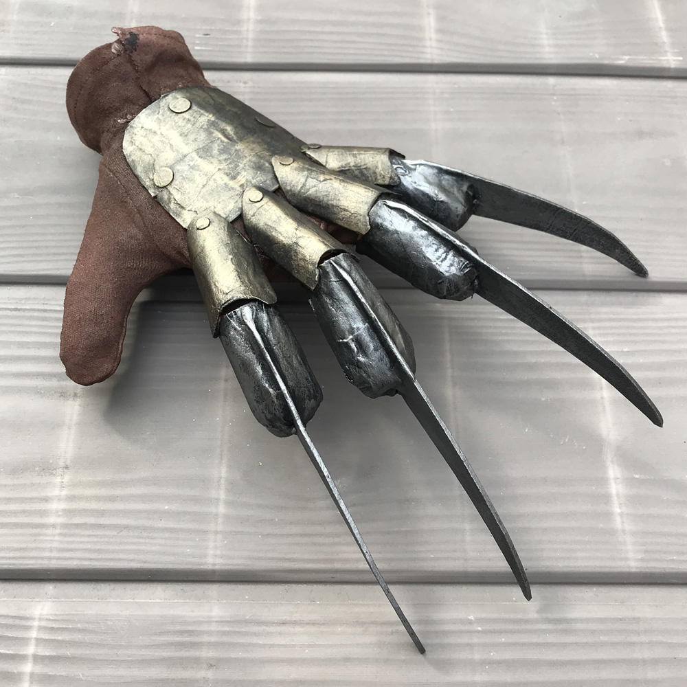 Paper mache Freddy Krueger glove prop - painted!