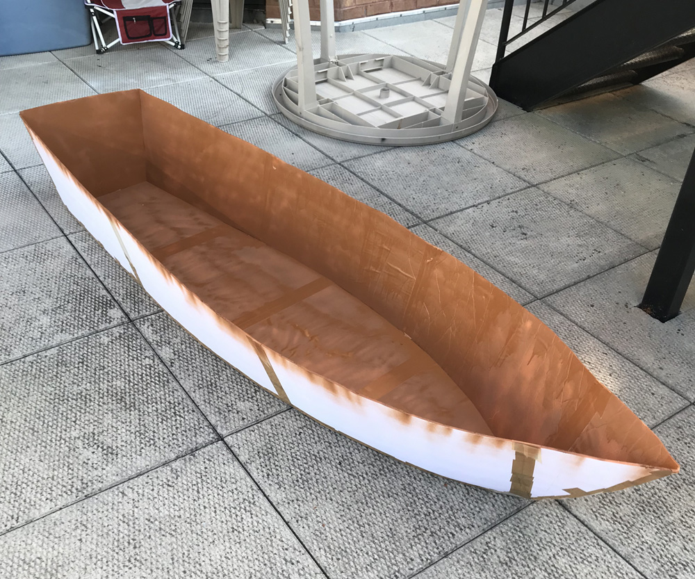 foam board rowboat prop - painting