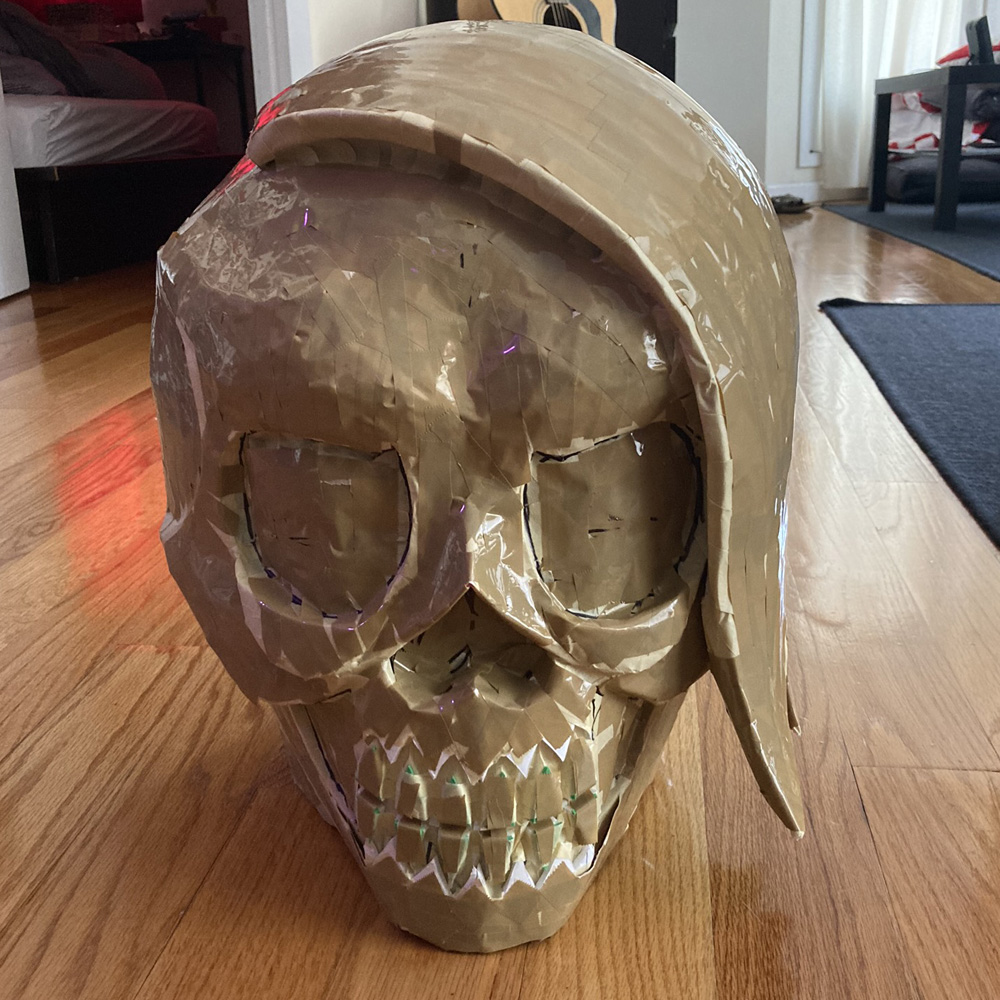 Manning Krull skull mask - hair and shipping tape