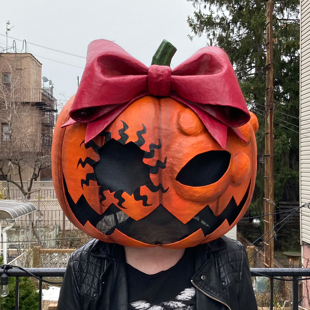 Pumpkin Night mask - close up of finished mask