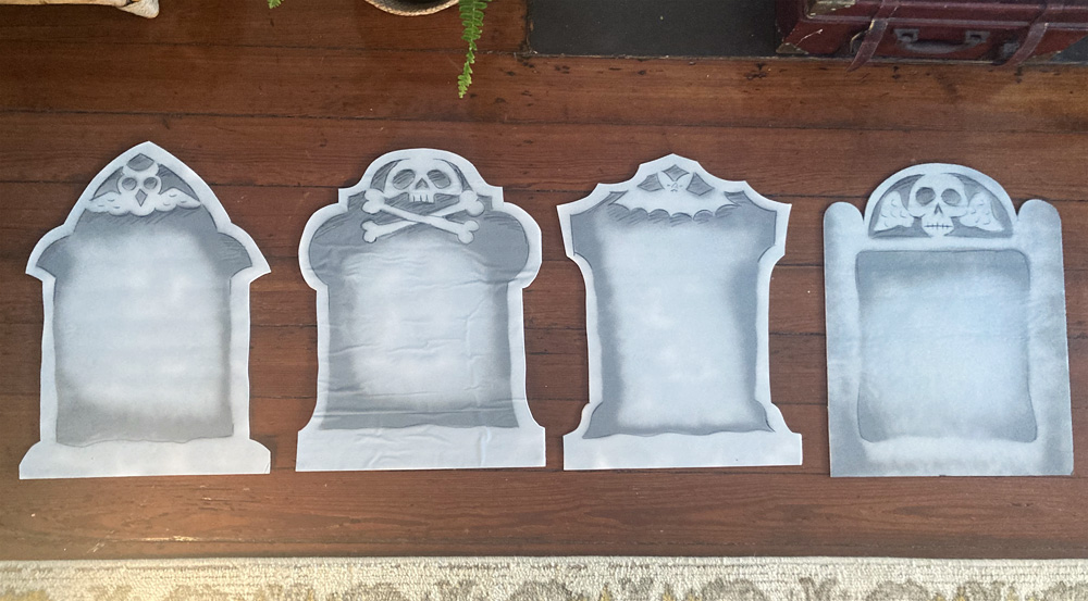 DIY tombstone decorations - finished, ready for text