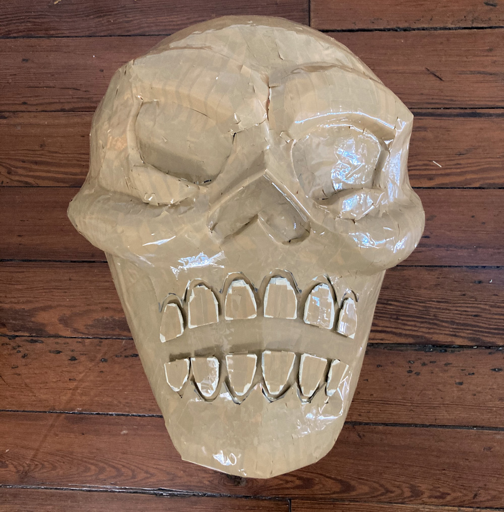 Pro wrestler skeleton costume - covered with shipping tape