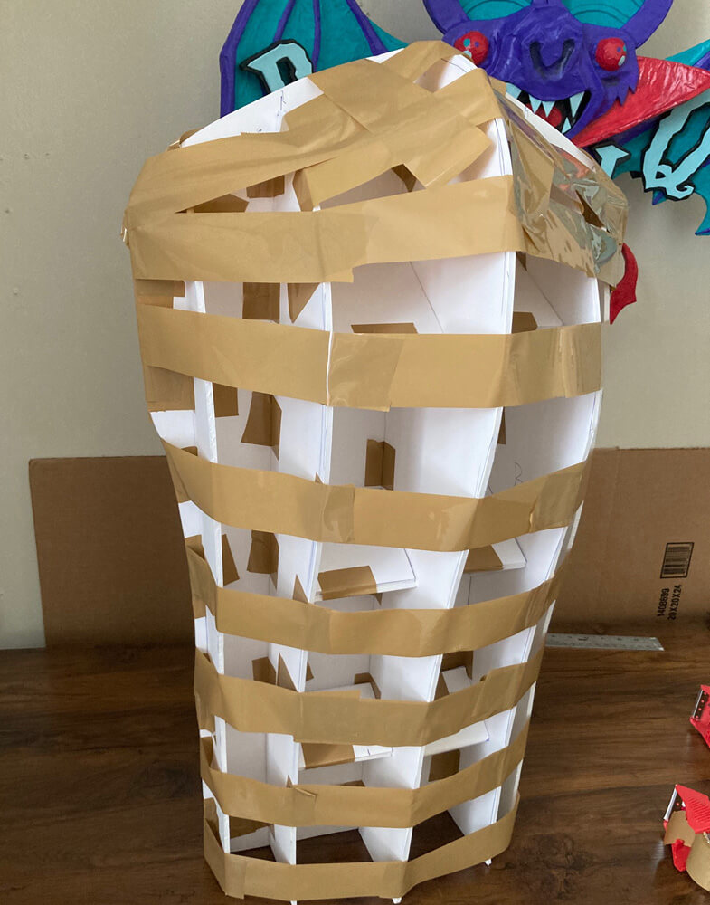 Paper maché Count Orlok statue - building the torso