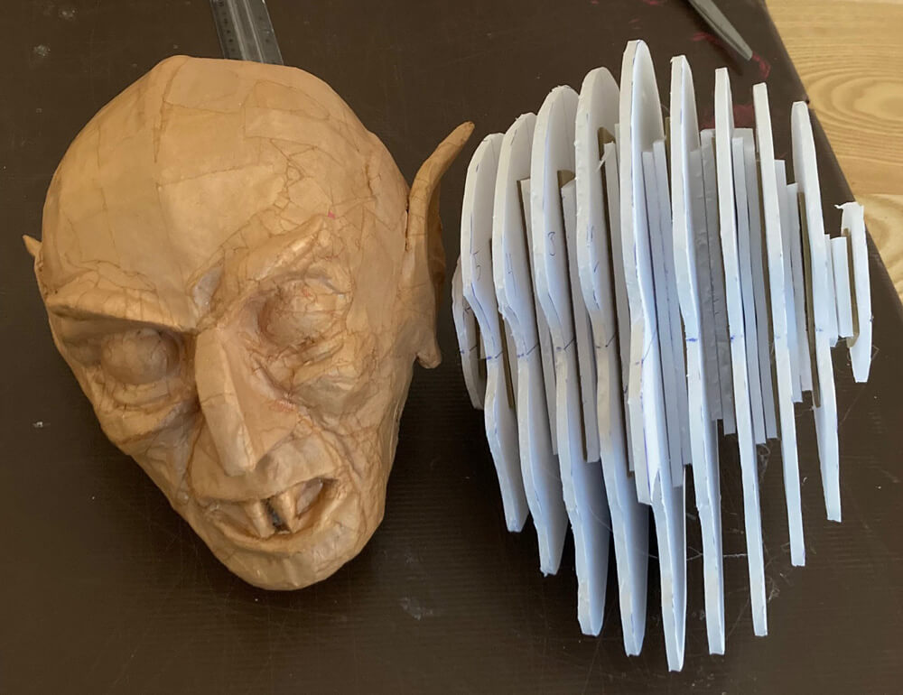 Paper maché Nosferatu statue - making a new head!