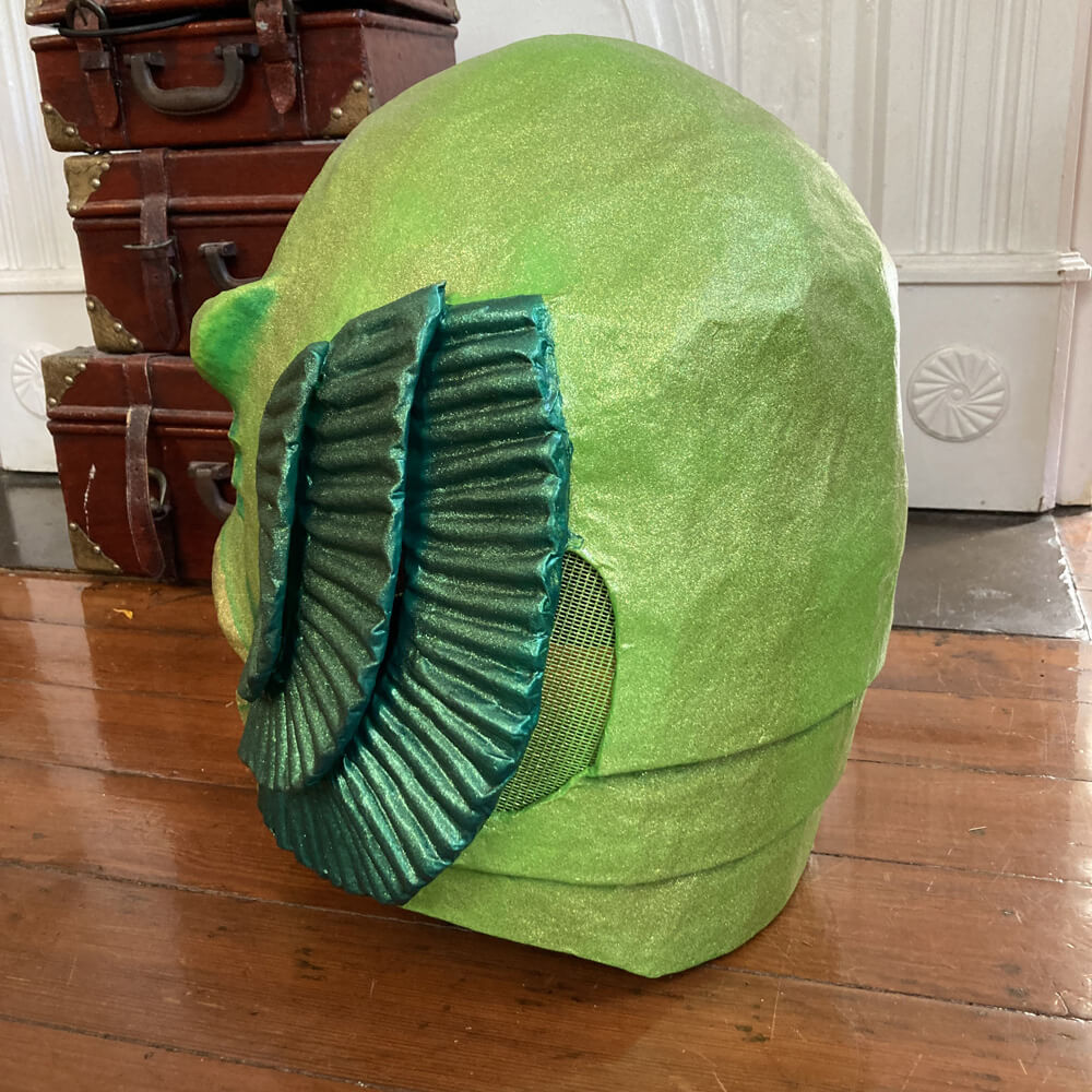 Finished Creature mask, side-back view