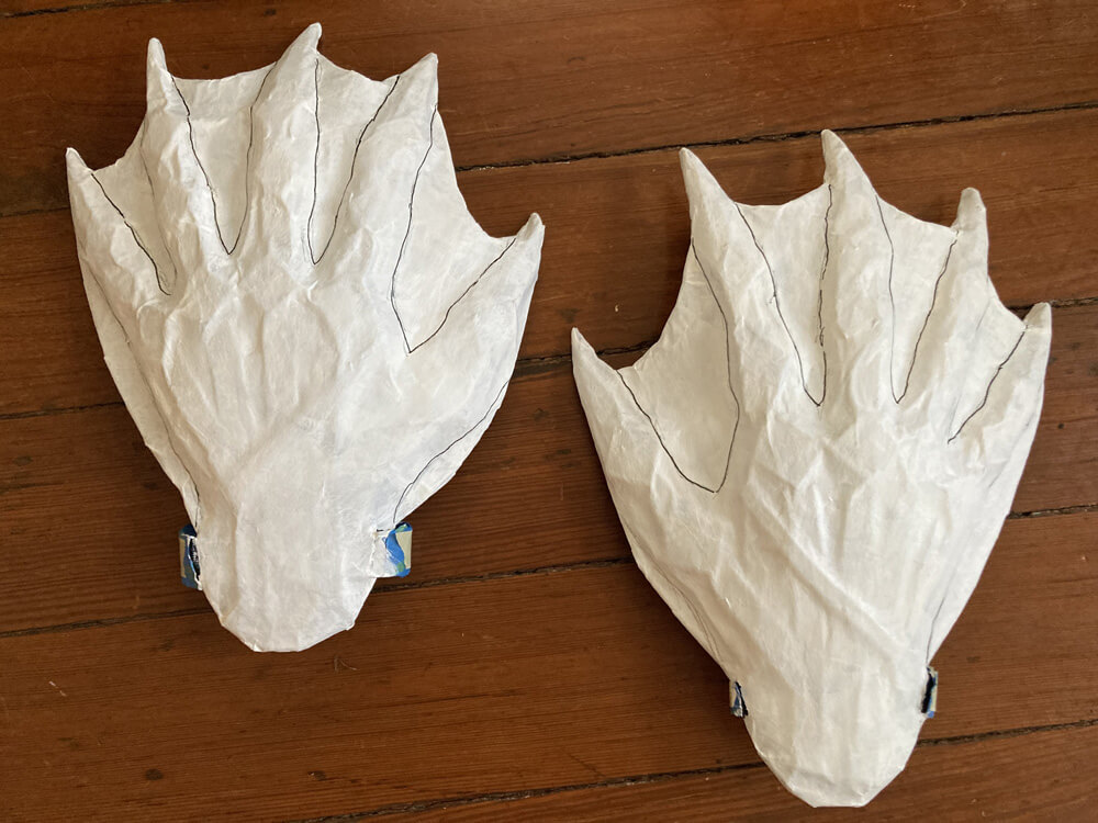 Creature hands painted white