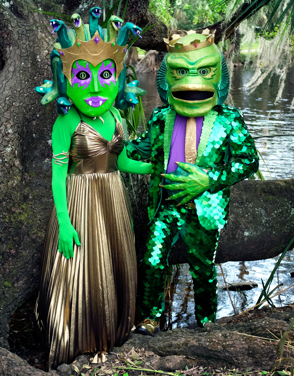 Medusa costume and Creature from the Black Lagoon costume