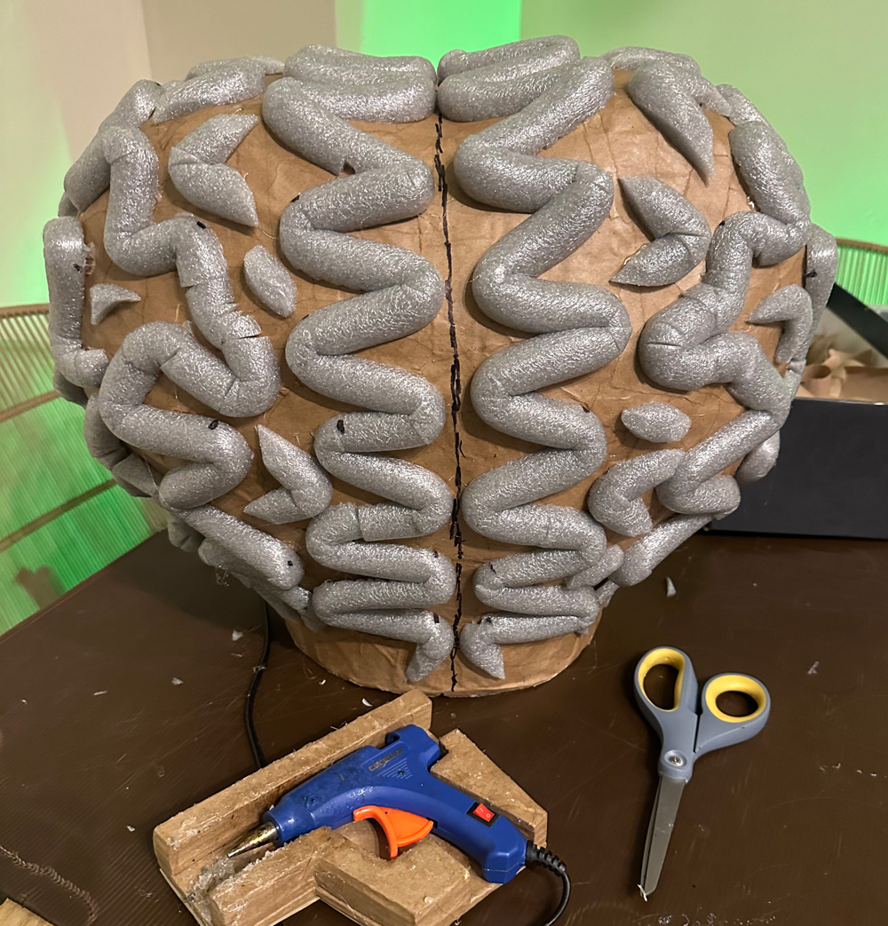 The brain completed, minus paper mache