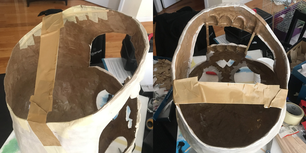 Axe Man skull mask - reshaping and reinforcing