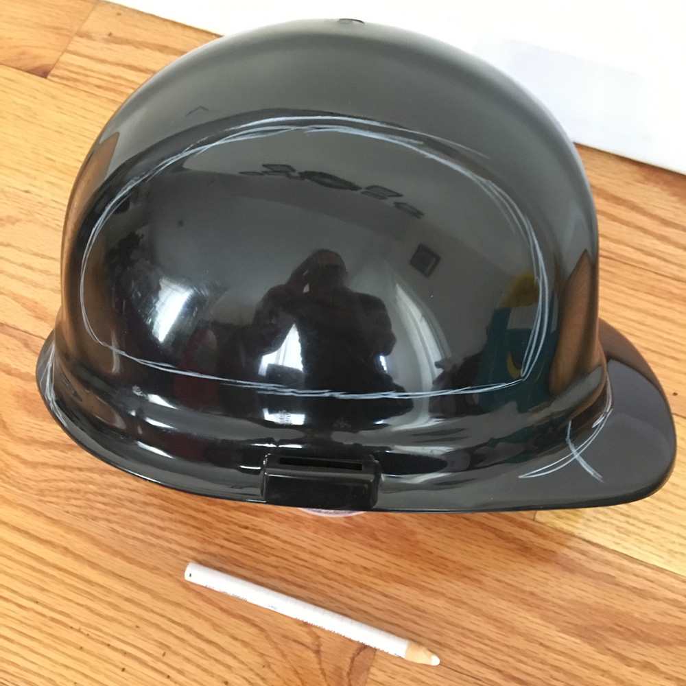 Axeman skull mask - sawing the hard hat