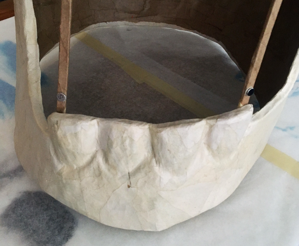 Axeman paper mache skull mask - magnets in the mouth