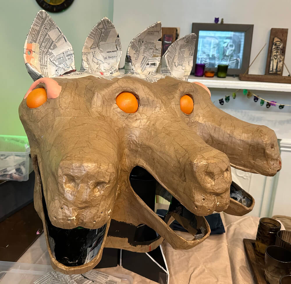 paper mache on the ears