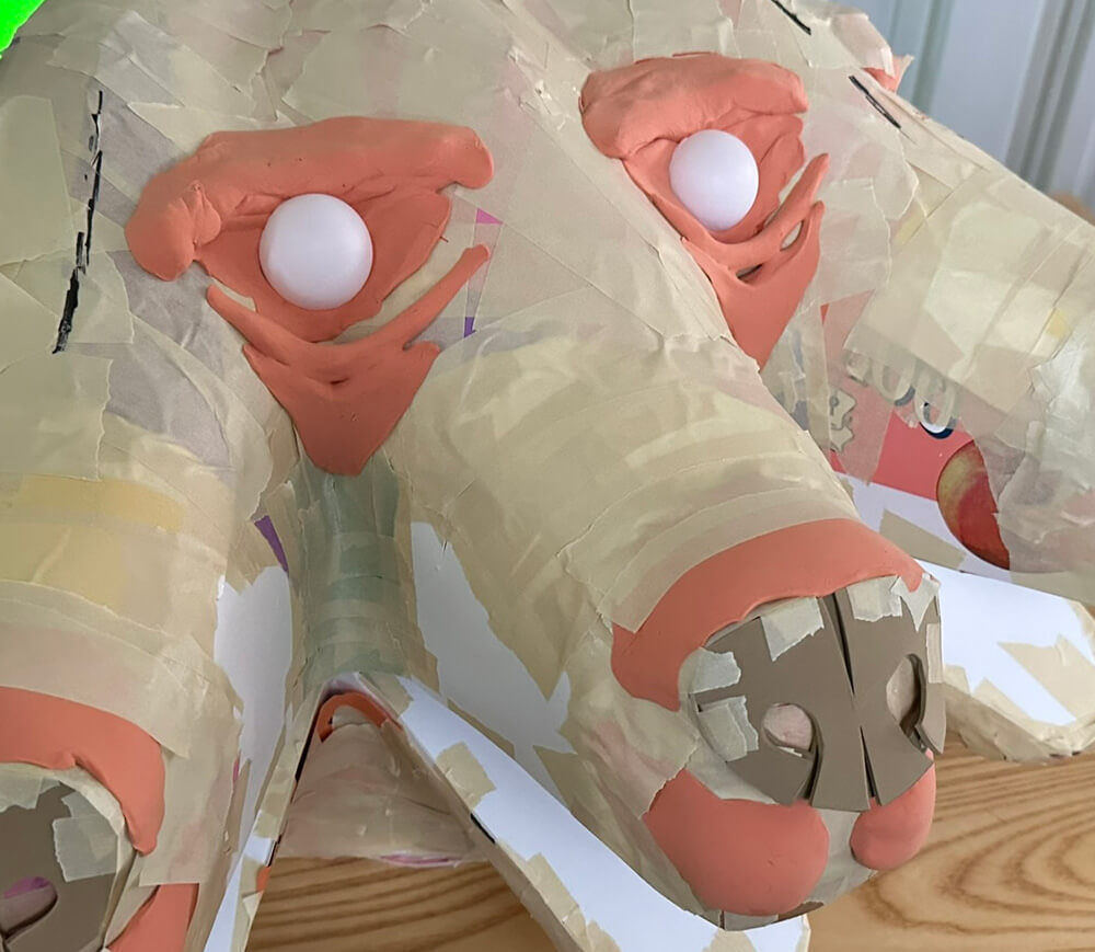 Creating face details with foam clay