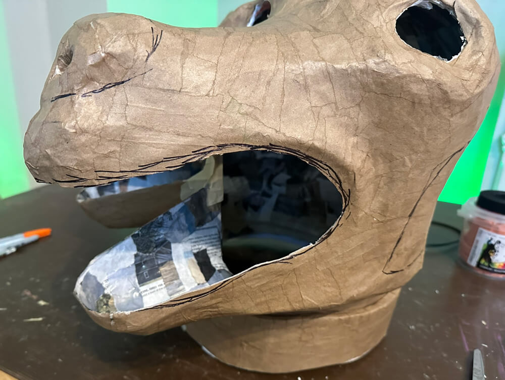 cutting out the mouth shapes