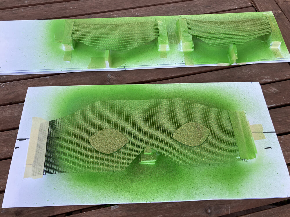 Spray painting the screen pieces