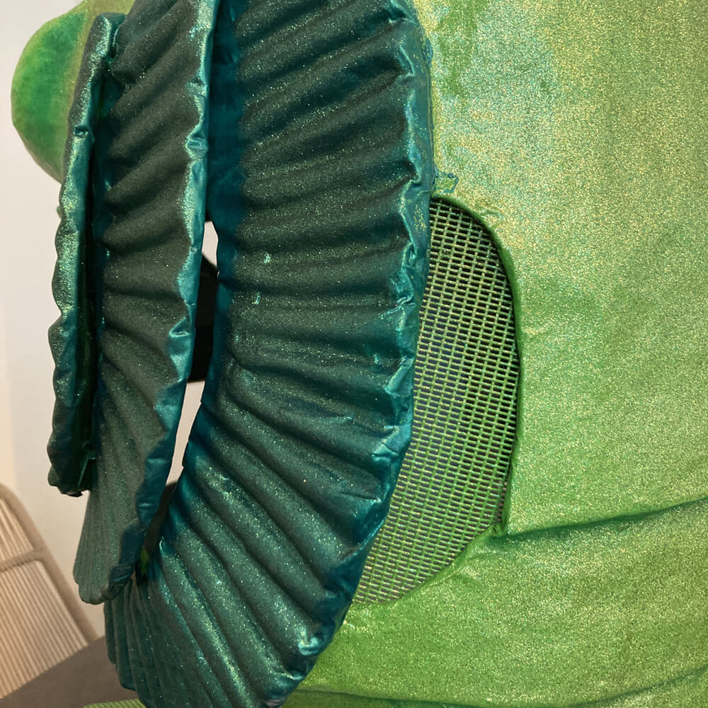 A view of the screen behind the gills