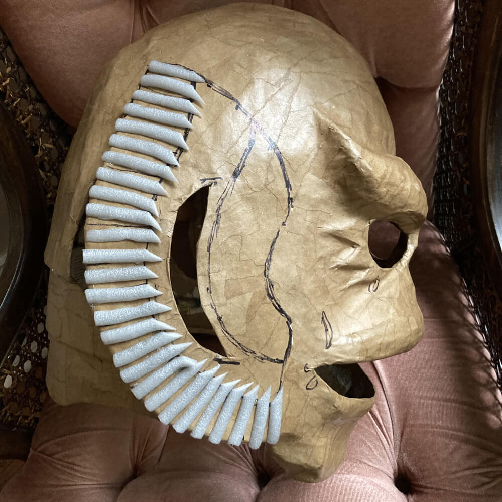 Creature mask WIP - creating one layer of gills