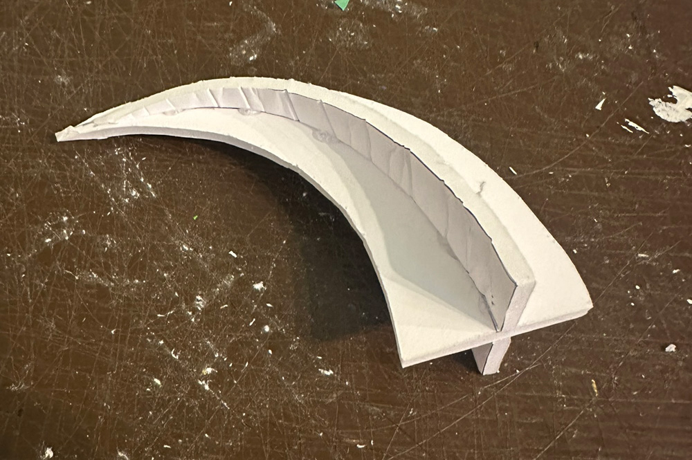 Gluing the foam shapes together