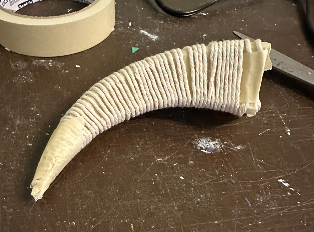 Wrapping the horns in string