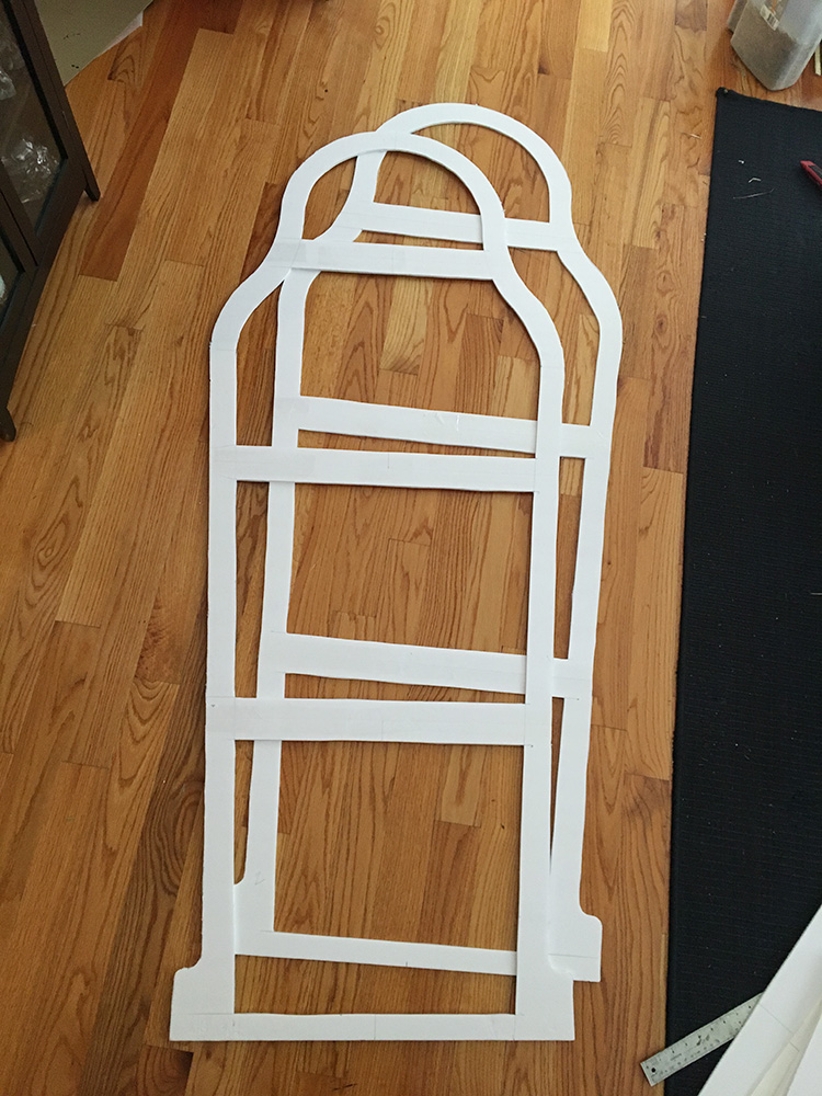 Making an Egyptian sarcophagus - cutting out the edges