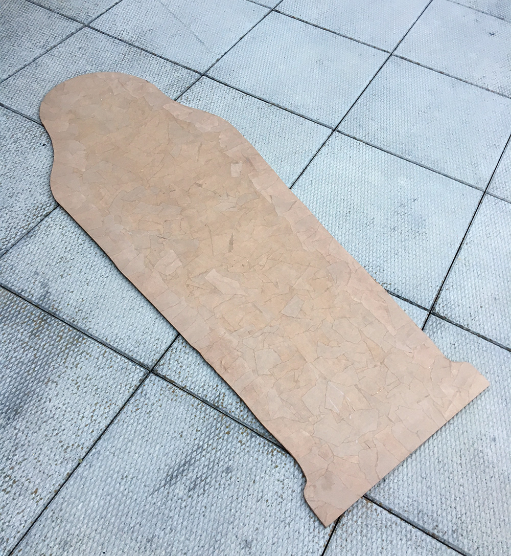 Making an Egyptian sarcophagus - paper mache on the back panel