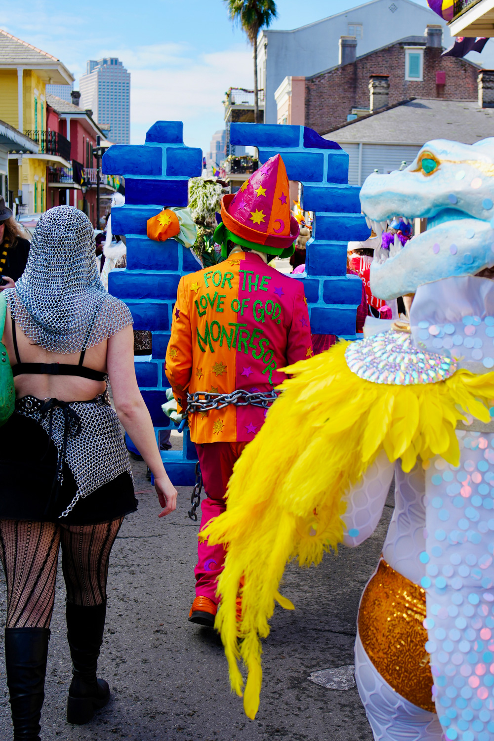 Back view of my walking in my costume.