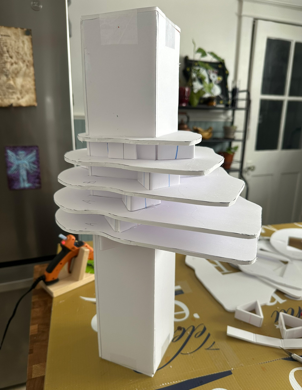 Assembling the slices on the tower