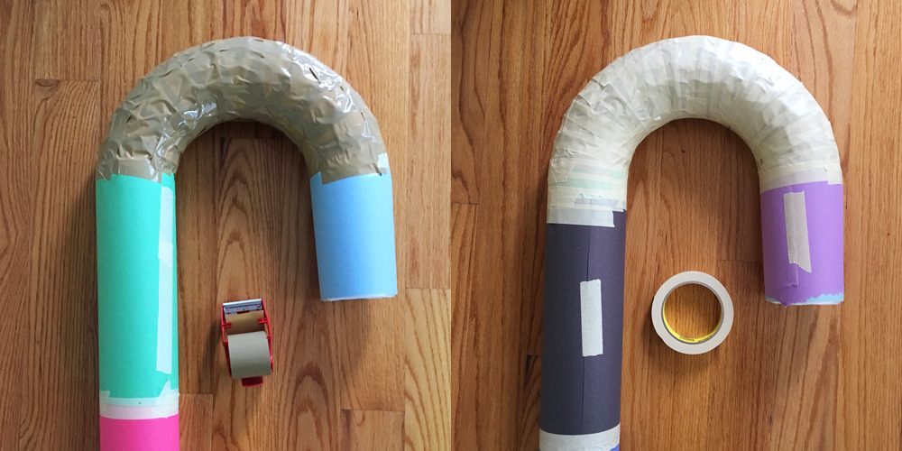 Giant candy cane decorations - building the curved part