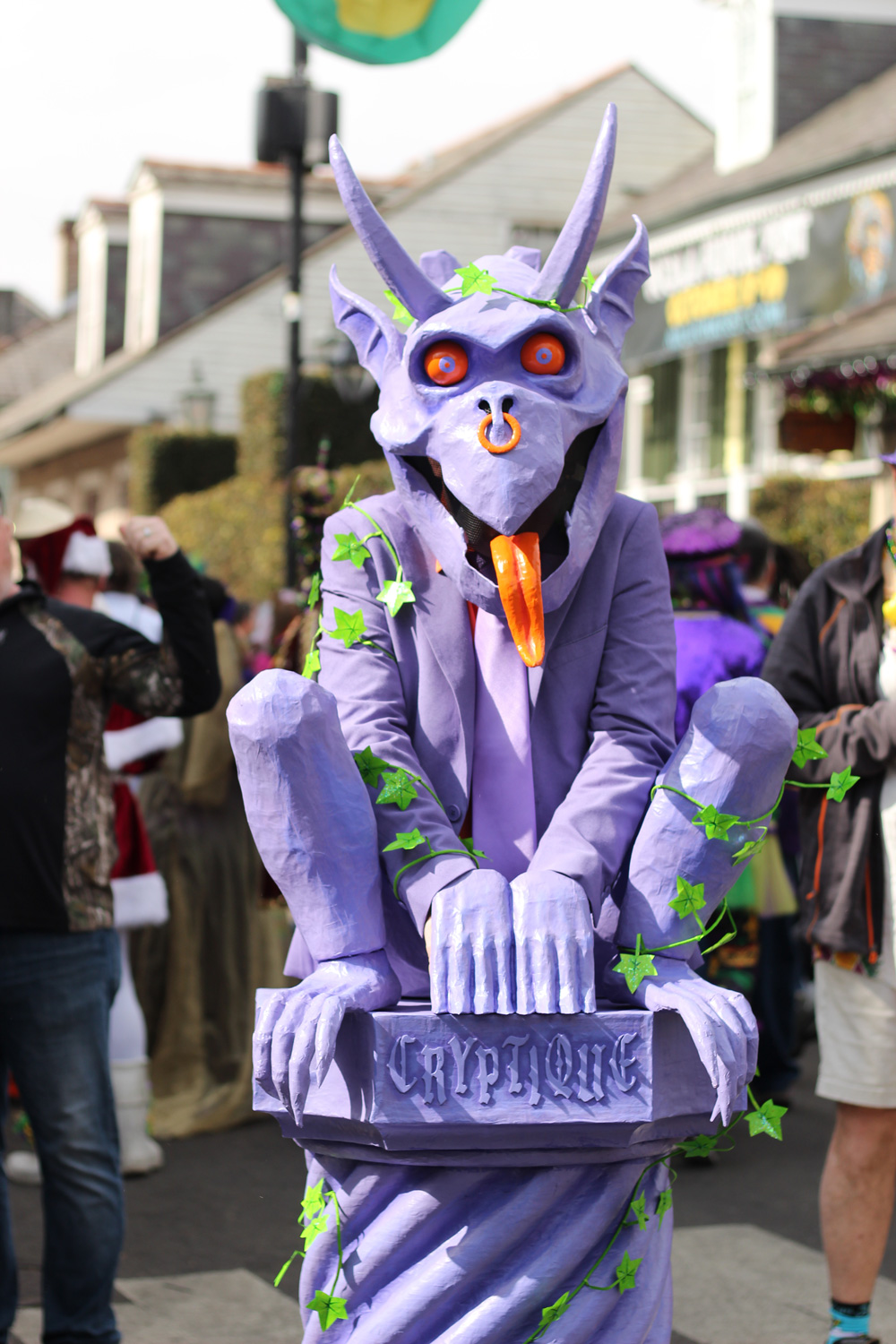 A forward-facing view of my costume during our parade.