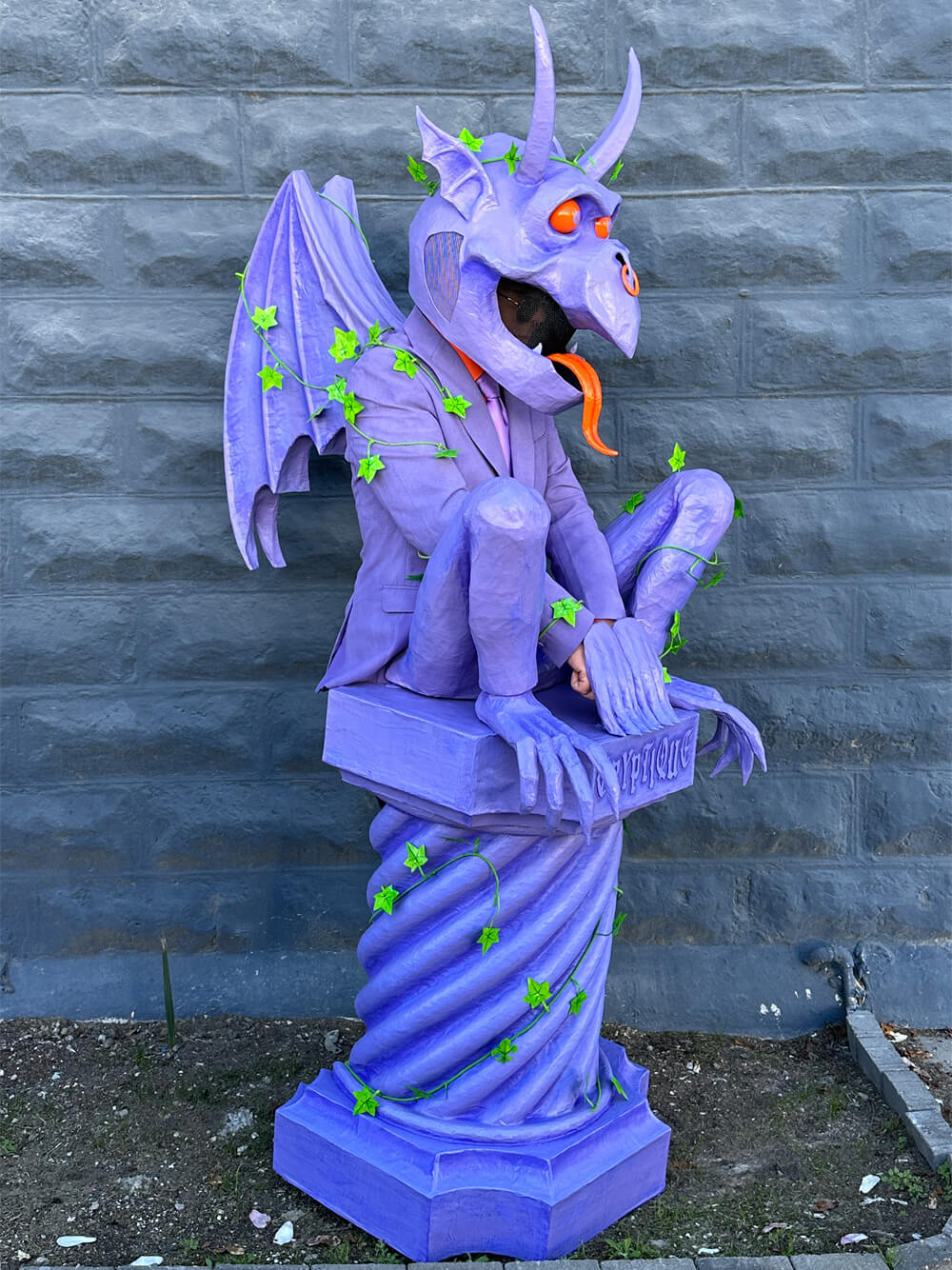 Three quarter view of the costume.