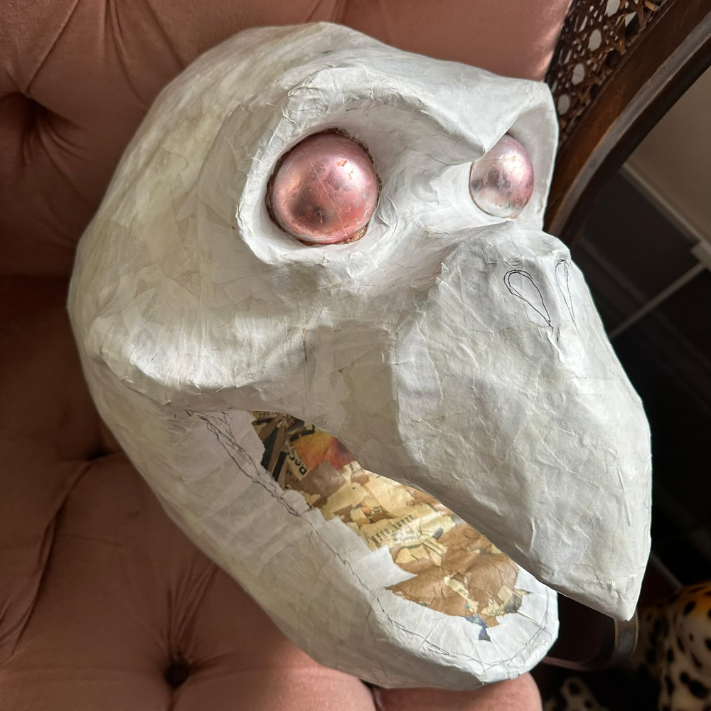 The mask covered in paper mach&eacute;