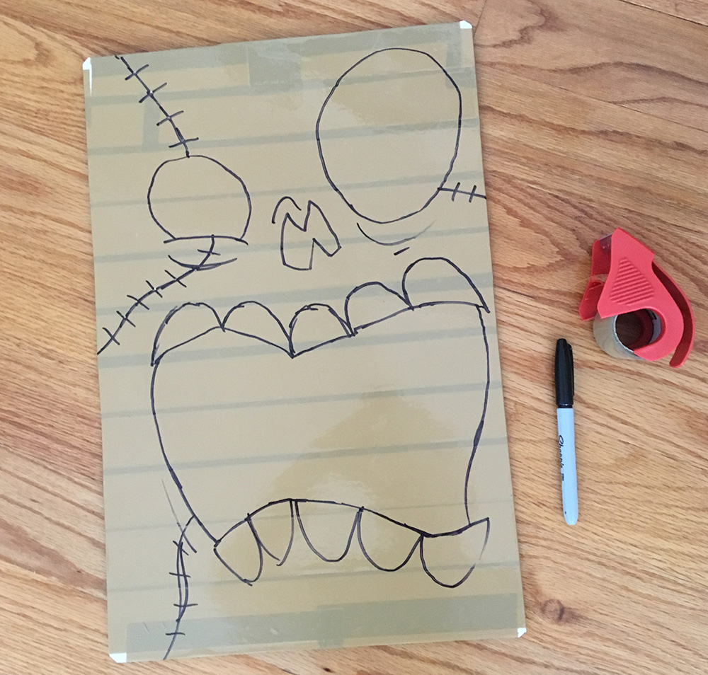 Haunted book sculpture - drawing the face